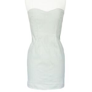 Isabel Marant Dress Colin Water Green Stretch Strapless Mini Dress